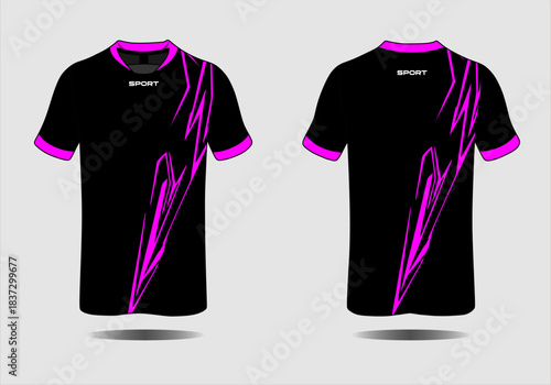 Black Athletic Shirt with Pink Design Suitable for Sports and Fitness Activities