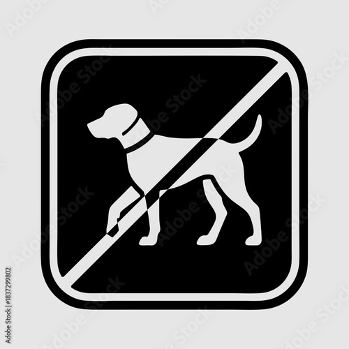No dogs allowed sign in flat style
