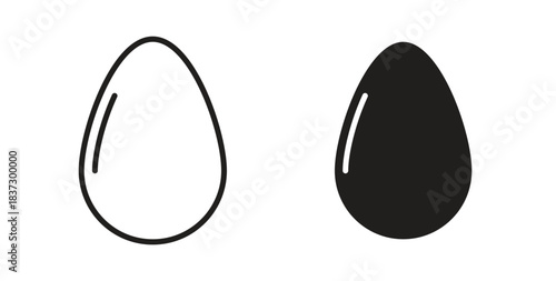 Egg icons in filled, thin line, outline and strokes