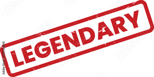 Legendary Red Stamp Vector Illustration for Success, Achievement, and Recognition. Great for Marketing, Branding, and Promotional Materials.