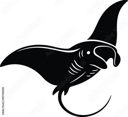 Manta Ray Hybrid Silhouette – Fantasy Animal Vector Illustration