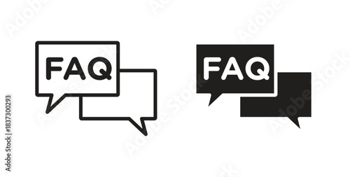 FAQ icons in filled, thin line, outline and strokes