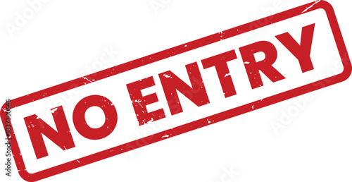 Red Distressed No Stamp: Bold Graphic for Prohibition, Rejection, and Negation Concepts, Ideal for Design Projects and Creative Visuals. Isolated on White.