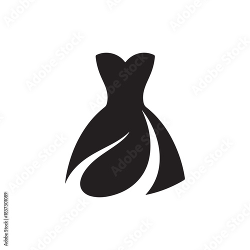 black and white dress . vector eps 10
