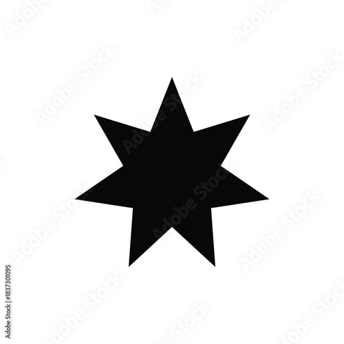7 point star icon silhouette vector flat design on white background.