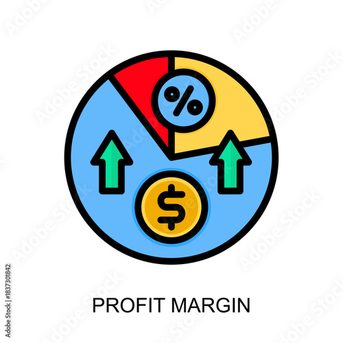 Profit Margin Color Lineal Color Icon