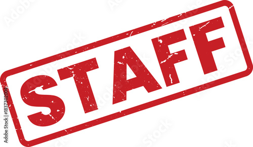 Red Staff Stamp on White Background: Grunge Style for Business, HR, and Employment Concepts. Great for Presentations, Websites, and Print Materials