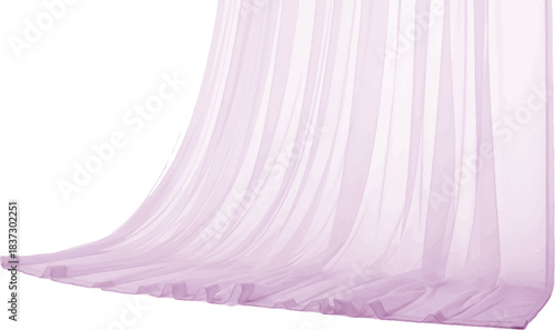 The image features a delicate, semi-transparent fabric in a very light pastel purple, gracefully draping down from the top edge . The fabric is gathered at the top Victor Illustrator Design