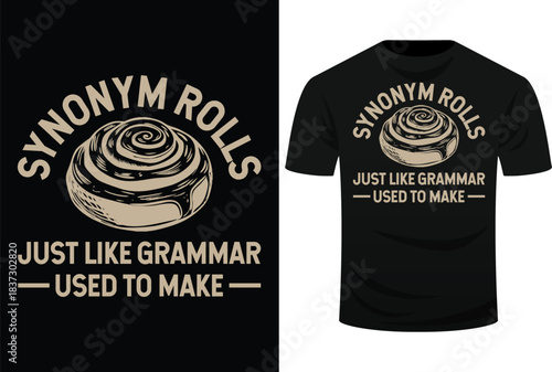 Funny Synonym Rolls Joke Cinnamon Rolls Grammar Pun Teacher Svg Design