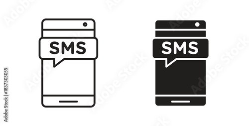 SMS icons set isolated on white background flat vector illustration.