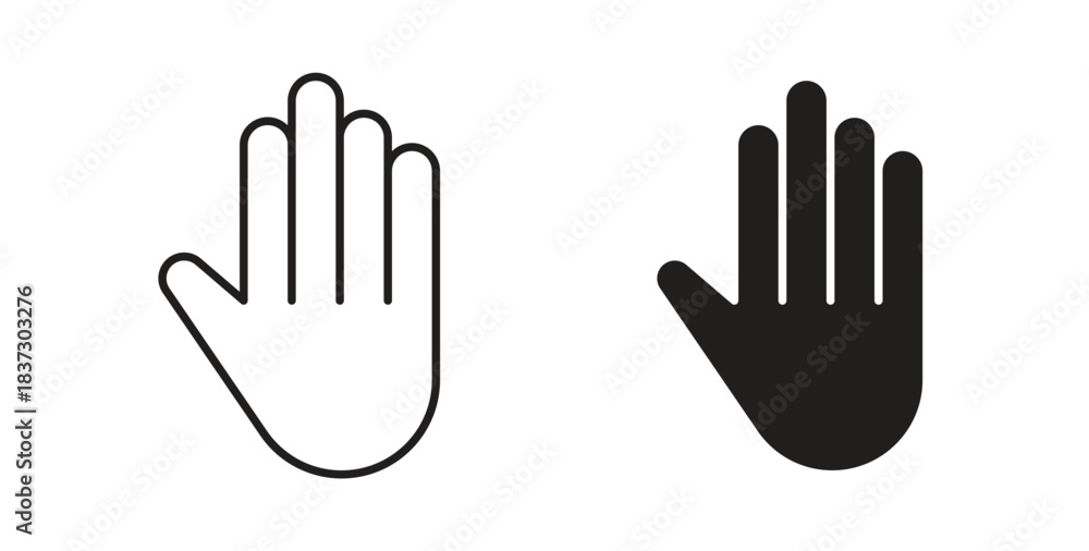 Fototapeta premium Stop icons set isolated on white background flat vector illustration.