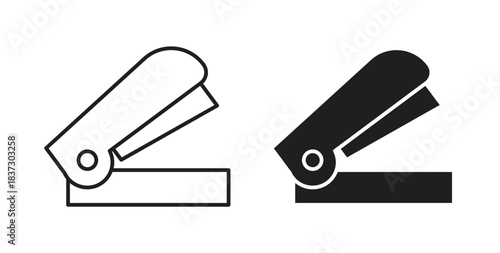 Stapler icons set isolated on white background flat vector illustration.