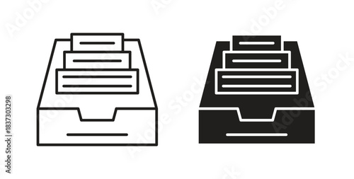 Store files icons set isolated on white background flat vector illustration.