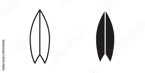 Surf board icons set isolated on white background flat vector illustration.