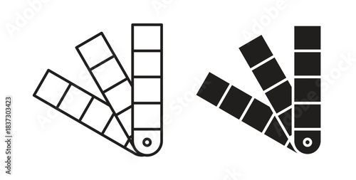 Swatch icons set isolated on white background flat vector illustration.