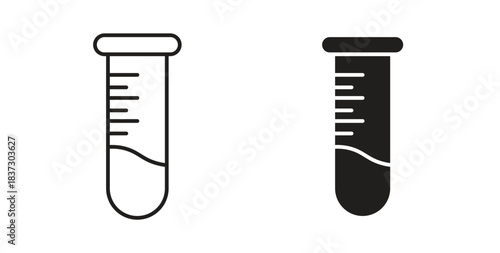 Test tube icons set isolated on white background flat vector illustration.