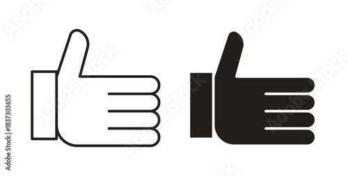 Thumb icons set isolated on white background flat vector illustration.