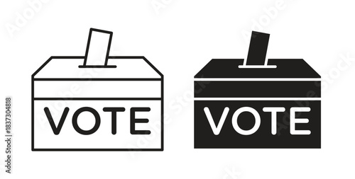 Voting icons set isolated on white background flat vector illustration.