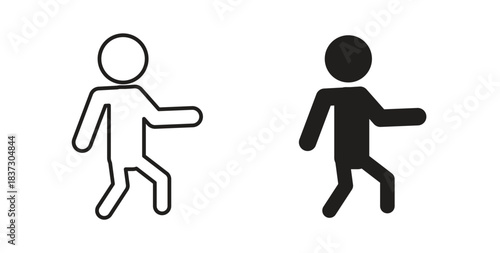 Walk icons set isolated on white background flat vector illustration.