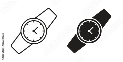 Watch icons set isolated on white background flat vector illustration.