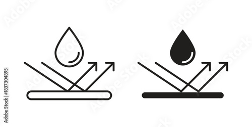 Waterproof icons set isolated on white background flat vector illustration.