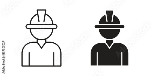 Worker icons set isolated on white background flat vector illustration.