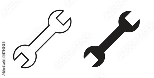Wrench icons set isolated on white background flat vector illustration.