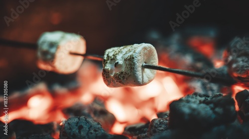 Marshmallows Roasting Over Glowing Embers