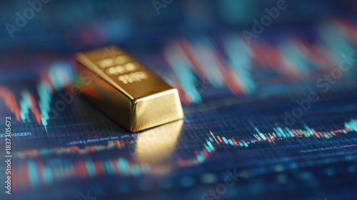 Wallpaper Mural Gold bar on financial chart showing market trends and data Torontodigital.ca