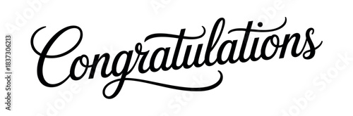 Congratulations calligraphy text displays a celebratory greeting.