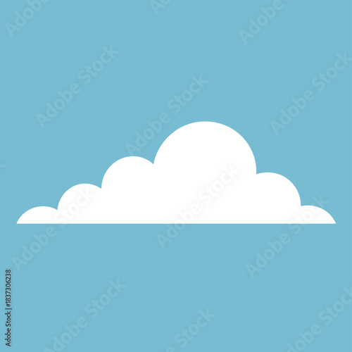 A single, puffy white cloud floats against a bright blue sky.