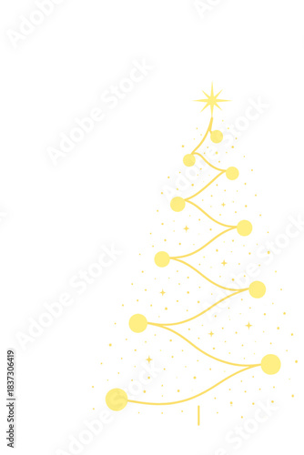 Gold sparkling Christmas tree lights featuring a text area for motion