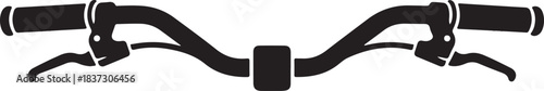 Bicycle handlebars silhouette, bike handlebars vector, bike handlebars vector illustration