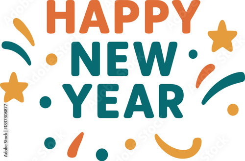 Happy New Year 2024 particle on a transparent background, isolated