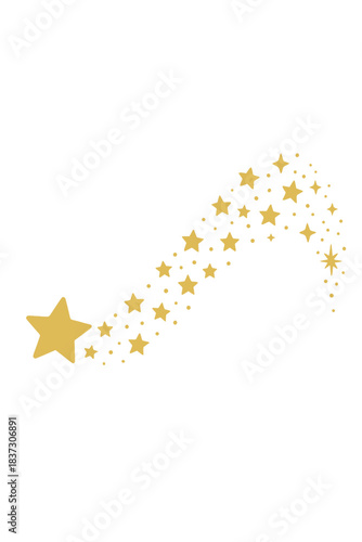 A glittering particle effect animation of a hot golden star trail, set against a green channel background for logo title decoration, holiday event transition, and revealer, celebrating the New Year