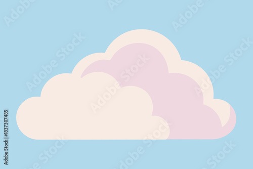 Pastel cloud horizon cartoon background simple vector illustration