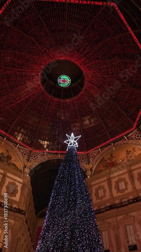 Galleria Vittorio Emanuele II Christmas Scene in Milan, Italy