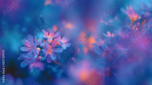 Ethereal blooms in dreamlike hues. AI image