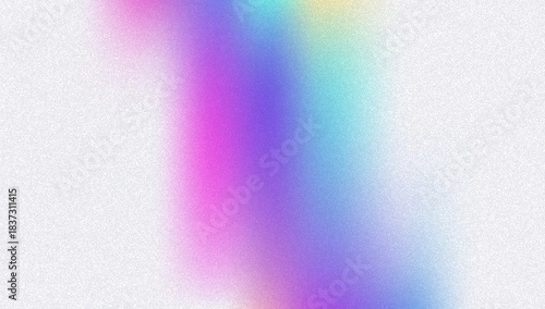 Noise Gradient Background. Abstract Grainy Bg In Pink, Purple And Blue Colors. Iridescent Hologram. Pearlescent Holographic Texture With Rainbow Foil. Plastic Burn Effect With Neon Transition