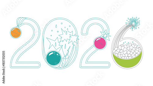 2026: A visual representation of the year 2026, where a futuristic design with vibrant colors and geometric shapes, symbolizing progress and innovation.