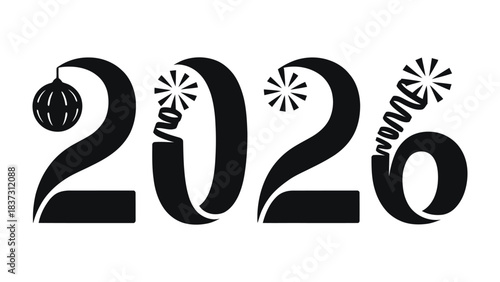 Embracing the New Year 2026: The number 2026 is artistically illustrated with festive embellishments, heralding a future filled with joy and celebration.