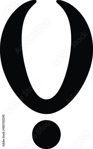 Striking graphic concept of a black exclamation mark, symbolizing attention, warning, and immediate importance for various communicative purposes