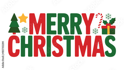 Merry Christmas Wishes: A vibrant holiday greeting, spreading cheer with festive elements in a joyful composition.