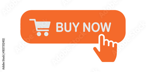 A hand cursor clicks on a "Buy Now" button with a shopping cart icon.