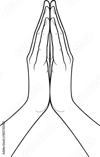 Praying hands illustration a symbol of faith, gratitude, and mindfulness