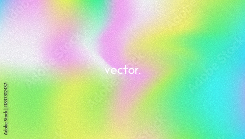 Noise Gradient Background. Abstract Grainy Bg In Pink, Purple And Blue Colors. Iridescent Hologram. Pearlescent Holographic Texture With Rainbow Foil. Smooth Gradation In Fluorescent Ink