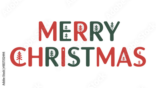 Festive Christmas Message: A cheerful Merry Christmas greeting, rendered in vibrant red and green hues, evoking the spirit of the holiday season.