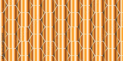 Abstract multicolor hexagon geometric honeycomb texture background. creative decorative element fabric.	
