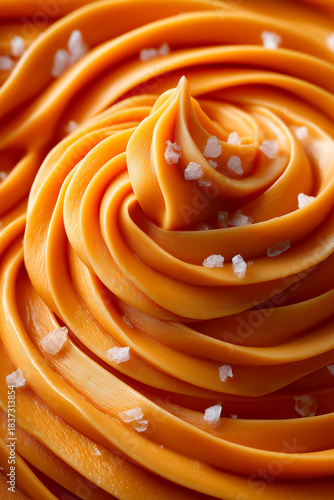 macro close up on ice cream  horn