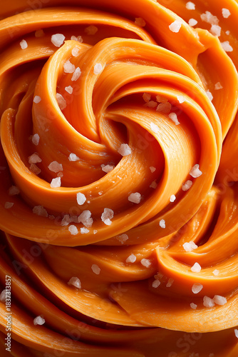 macro close up on ice cream  horn